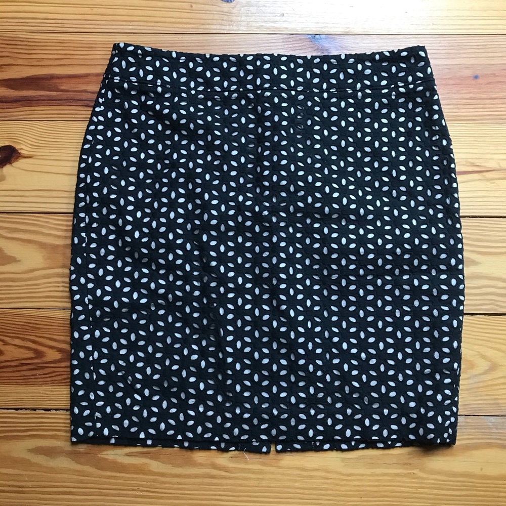 Loft Petites Black Nude Lace Pencil Skirt, EUC, 12P